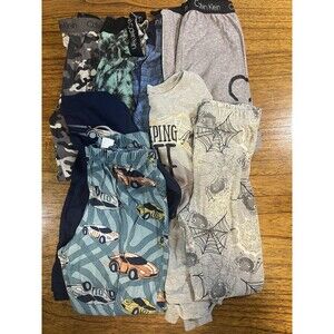 Boys Pajamas Size 7/8 Lot Long Sleeve Shirts and Pants Set Mixed Brands